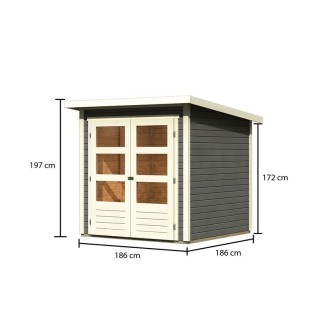 Wooden Garden Cottages-Garden Shed Stockach 2 Earth Gray ➤ 186x186 cm (WxD) - 4317 2