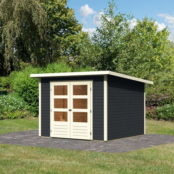 Wooden Garden Cottages-Anthracite Wooden House Stockach 4 ➤ 246x246 cm (WxD) - 4348