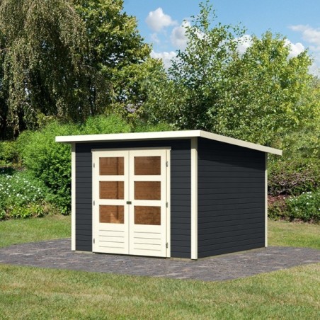 Wooden Garden Cottages-Anthracite Wooden House Stockach 4 ➤ 246x246 cm (WxD) - 4348 Wooden Garden Cottages-Anthracite Wooden House Stockach 4 ➤ 246x246 cm (WxD) - 4348