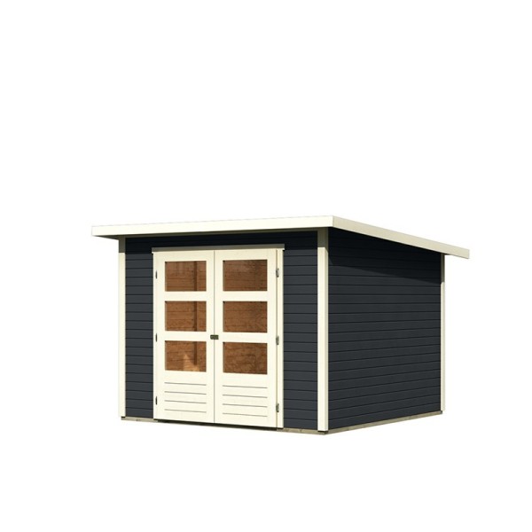 Wooden Garden Cottages-Anthracite Wooden House Stockach 4 ➤ 246x246 cm (WxD) - 4350