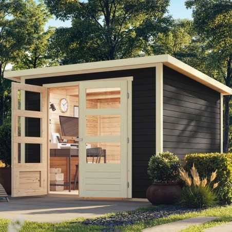 Wooden Garden Cottages-Anthracite Wooden House Stockach 4 ➤ 246x246 cm (WxD) - 4358 Wooden Garden Cottages-Anthracite Wooden House Stockach 4 ➤ 246x246 cm (WxD) - 4358