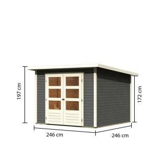 Casette in Legno per Giardino-Casetta Legno Giardino Stockach 4 color Grigio Terra ➤ 246x246 cm (LxP) - 4373 2