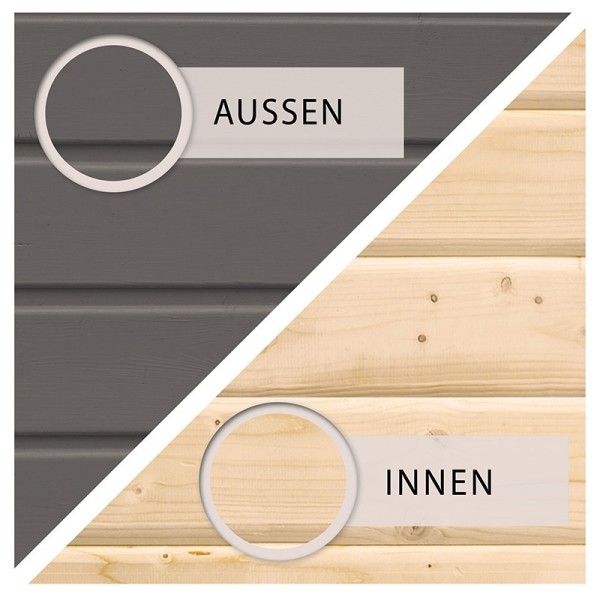 Wooden Garden Cottages-Wooden Garden Shed Stockach 4 color Earth Gray ➤ 246x246 cm (WxD) - 4368