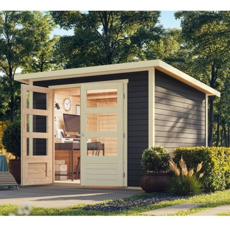 Casette in Legno per Giardino-Casetta Legno Giardino Stockach 4 color Grigio Terra ➤ 246x246 cm (LxP) - 4373