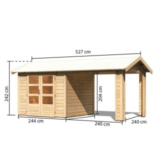 Wooden Garden Cottages-Wooden house with veranda Theres 3 ➤ 480x244 cm (WxD) - 4443 2