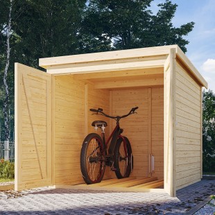 38647-Casette in Legno-Garage per biciclette al naturale - Regno del Legno - 4456