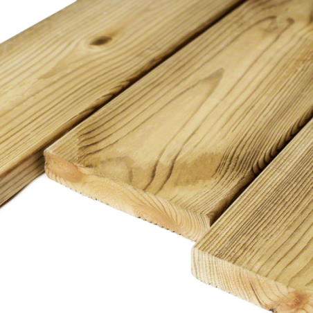 Wood decking-Pressure Treated Pine Decking Board 27x145x3000 mm Outdoor Timber Flooring - 4554