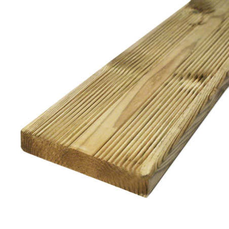 Wood Decking Boards-Pressure Treated Pine Decking Board 2.7x14.5x120 cm Outdoor Timber Flooring - 4576