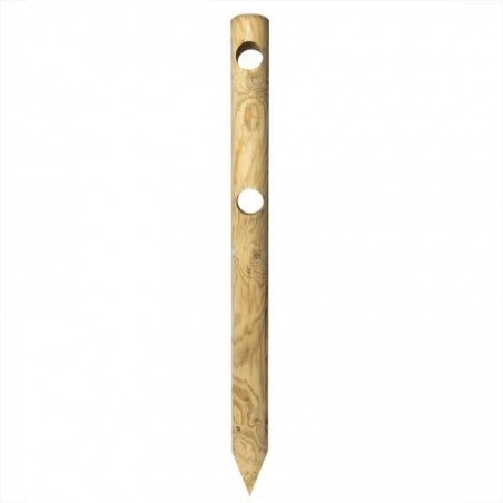 Wooden posts for fences-Round with holes Ø 12 x H 150 cm with 2 holes - 4724 Wooden posts for fences-Round with holes Ø 12 x H 150 cm with 2 holes - 4724