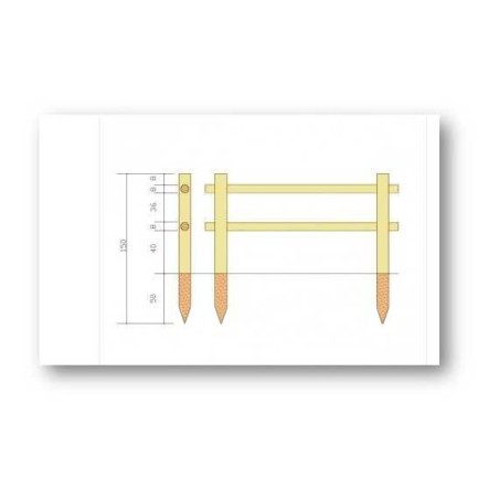 Wooden posts for fences-Round with holes Ø 12 x H 150 cm with 2 holes - 4725 Wooden posts for fences-Round with holes Ø 12 x H 150 cm with 2 holes - 4725
