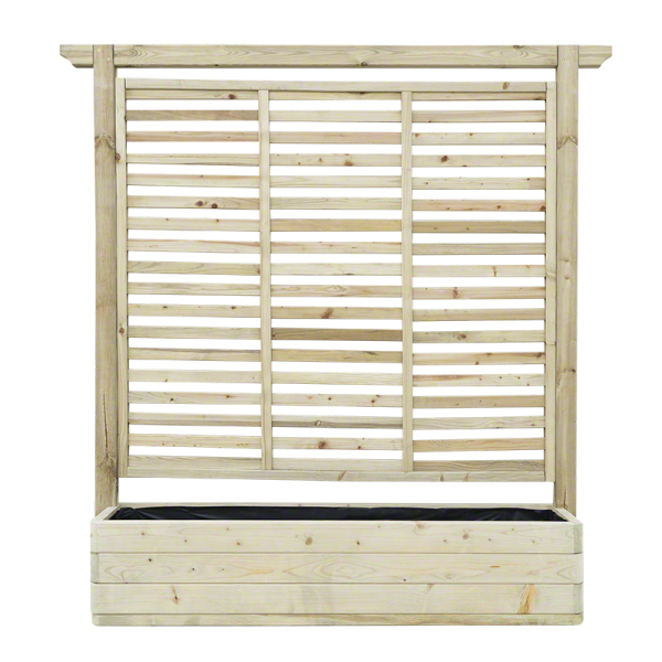 Wood planters-Outdoor Wooden Planter With Trellis 180 x 30 x H 180 cm - 4734