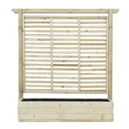 Fioriere in Legno-Fioriera con Grigliato in Legno per Esterno 180x30 h180 cm - 4734