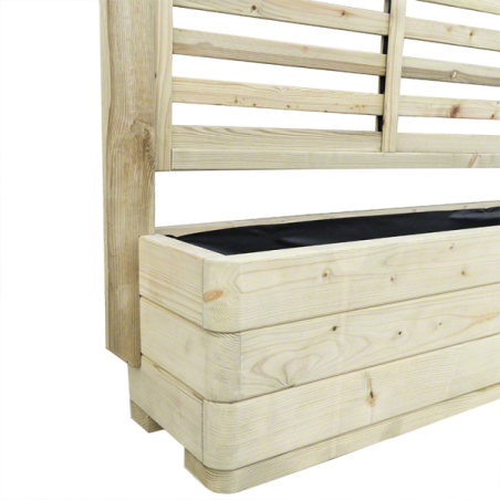 Fioriere in Legno-Fioriera con Grigliato in Legno per Esterno 180x30 h180 cm - 4737