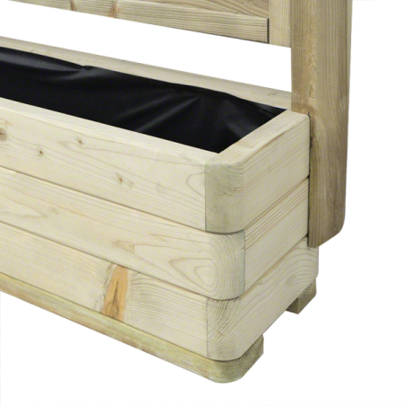 Fioriere in Legno-Fioriera con Grigliato in Legno per Esterno 180x30 h180 cm - 4738