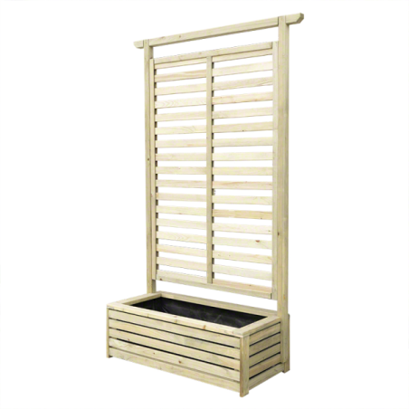 Wood planters-Impregnated Wooden Planter with Grid 110x45 h 180 cm - 4742