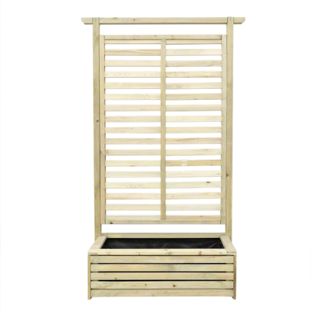 Wood planters-Impregnated Wooden Planter with Grid 110x45 h 180 cm - 4743