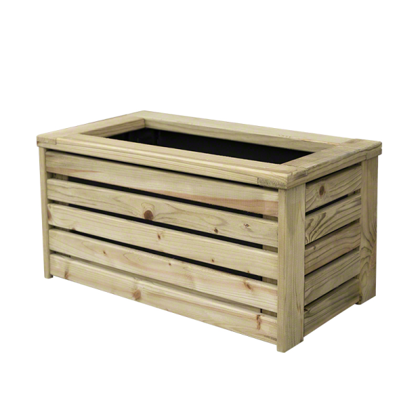 Wood planters-Rectangular Outdoor Wooden Planter 90x45 cm - 4759