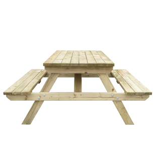 Tavoli Picnic Legno-Tavolo pic nic legno 120x150 cm per 2-4 persone - Regno del Legno - 4791