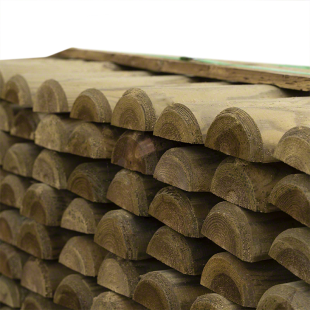 Pali in legno per recinzioni-100 pezzi di mezzo palo tondo Ø 8 x H 250 cm in legno - Regno del Legno - 4827