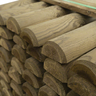 Pali in legno per recinzioni-100 pezzi di mezzo palo tondo Ø 8 x H 250 cm in legno - Regno del Legno - 4829