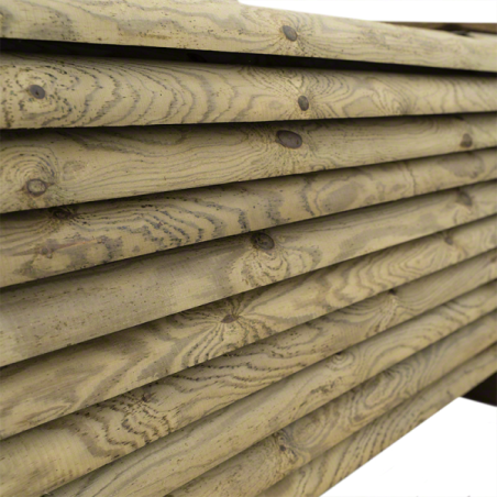 Wooden posts for fences-100 pieces of half round wooden pole Ø 8 x H 300 cm - 4832