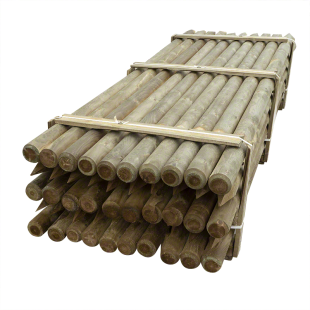 Pali in legno per recinzioni-50 pezzi di palo tondo Ø 8 x H 150 cm con punta in legno - Regno del Legno - 4859