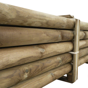 Pali in legno per recinzioni-50 pezzi di Palo tondo in legno Ø 8 x H 250 cm senza punta - Regno del Legno - 4906