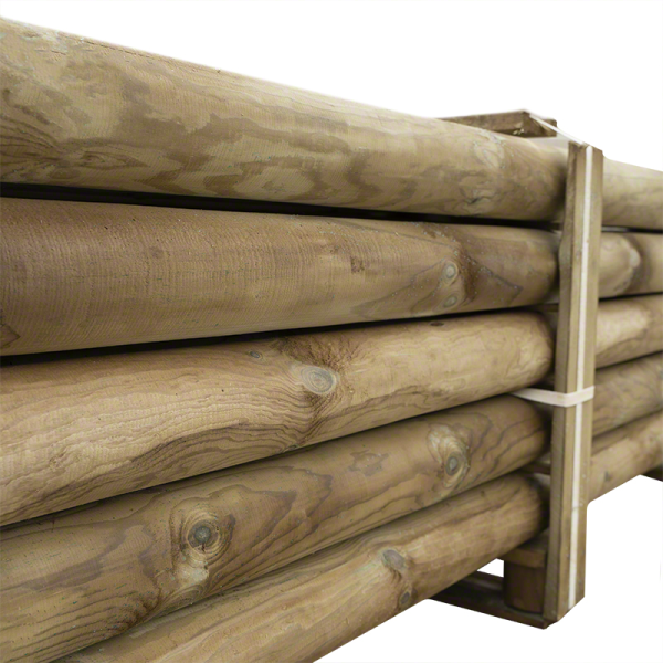 Wooden posts for fences-50 pieces of round wooden pole Ø 8 x H 250 cm without tip - 4906