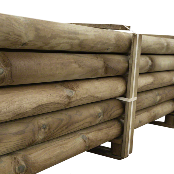 Wooden posts for fences-50 pieces of round wooden pole Ø 8 x H 250 cm without tip - 4909