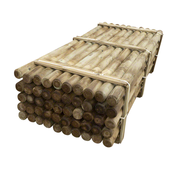 Pali in Legno per Recinzione-50 pezzi di palo tondo  Ø 10 x H 300 cm senza punta - 4920