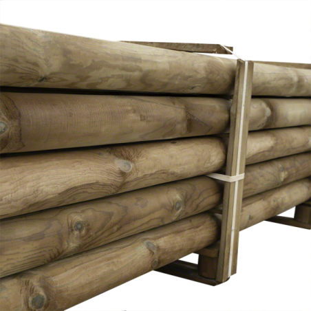 Pali in Legno per Recinzione-50 pezzi di palo tondo  Ø 10 x H 300 cm senza punta - 4924 Pali in Legno per Recinzione-50 pezzi di palo tondo  Ø 10 x H 300 cm senza punta - 4924