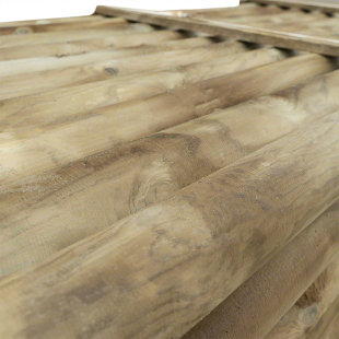 Pali in legno per recinzioni-50 pezzi di palo tondo Ø 10 x H 200 cm senza punta - Regno del Legno - 4931
