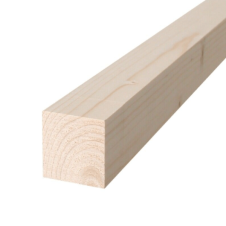 Spruce strip-Pack of 2 pieces in fir wood 70x70x1000 mm - 5032