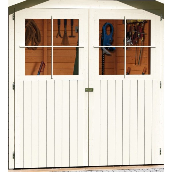 Wooden Garden Cottages-Glücksburg Wooden Garden Shed 2 Earth Gray Color ➤ 203x156 cm (WxD) - 5321