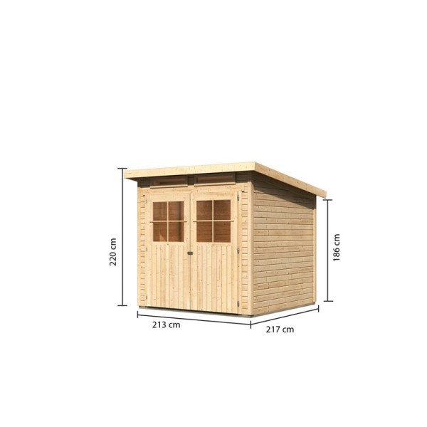 Casette in Legno per Giardino-Casetta di legno Glücksburg 3 al naturale ➤ 213x217 cm (LxP) - 5324
