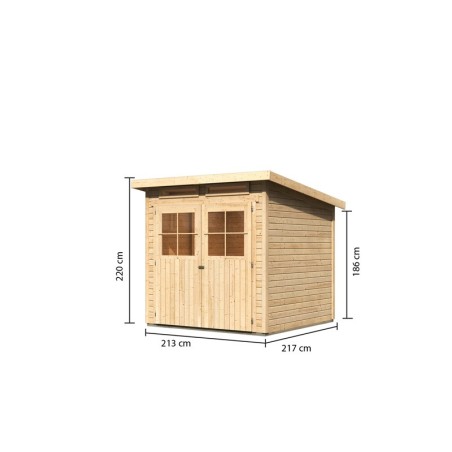 Casette in Legno per Giardino-Casetta di legno Glücksburg 3 al naturale ➤ 213x217 cm (LxP) - 5324
