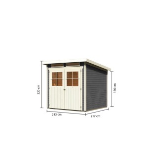 Casette in Legno per Giardino-Casetta di Legno Glücksburg 3 Grigio Terra ➤ 213x217 cm (LxP) - 6970 2