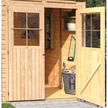 Casette in Legno per Giardino-Casetta in Legno Glücksburg 4 da Giardino al naturale ➤ 242x217 cm (LxP) - 5356