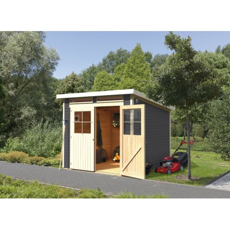 Casette in Legno per Giardino-Casetta in Legno Glücksburg 4 Grigio Terra ➤ 242x217 cm (LxP) - 5370