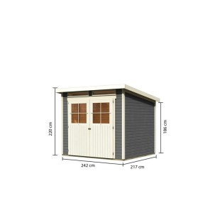 Casette in Legno per Giardino-Casetta in Legno Glücksburg 4 Grigio Terra ➤ 242x217 cm (LxP) - 6972 2