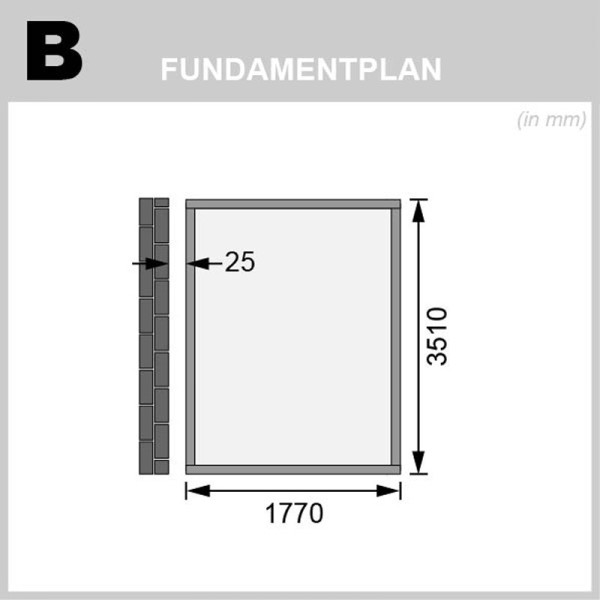 Casette in Legno per Giardino-Casetta in Legno Wandlitz 4 Addossata al Naturale ➤ 181x355 cm (LxP) - 5502