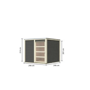 Casetta in legno Qubic 1 grigio terra