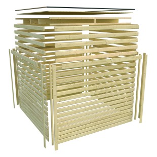 Casetta in legno Qubic 1 grigio terra