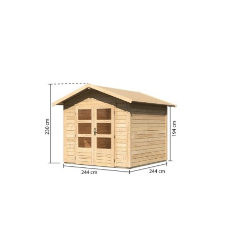 Wooden Garden Cottages-Talkau 4 Natural Wooden House ➤ 244x244 cm (WxD) - 6661