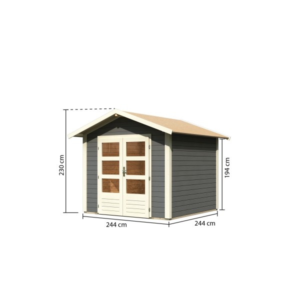 Wooden Garden Cottages & Timber Cabins-Talkau 4 Wooden Garden Shed Grey Earth 244x244 cm (W x D) - 6671