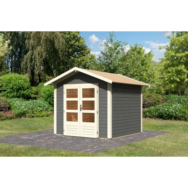 Casette in Legno per Giardino-Casetta Legno Talkau 4 Grigio Terra ➤ 244x244 cm (LxP) - 6673