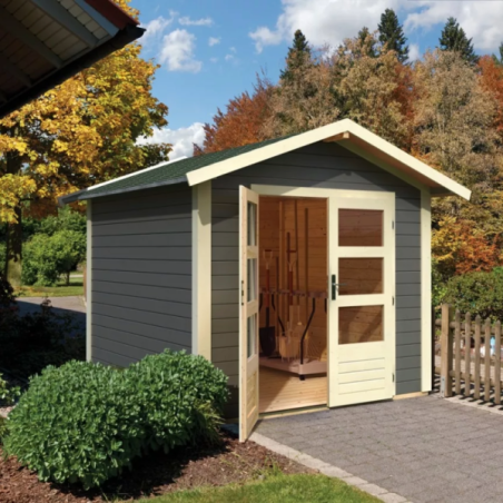 Casette in Legno per Giardino-Casetta Legno Talkau 4 Grigio Terra ➤ 244x244 cm (LxP) - 6949