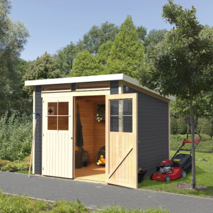 Casetta in legno Glücksburg 3 grigio terra