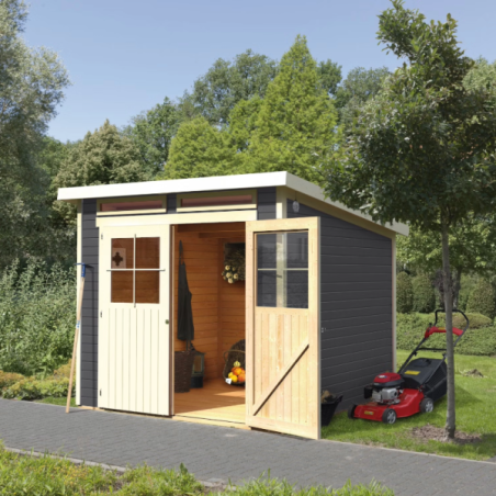 Casetta in legno Glücksburg 3 grigio terra