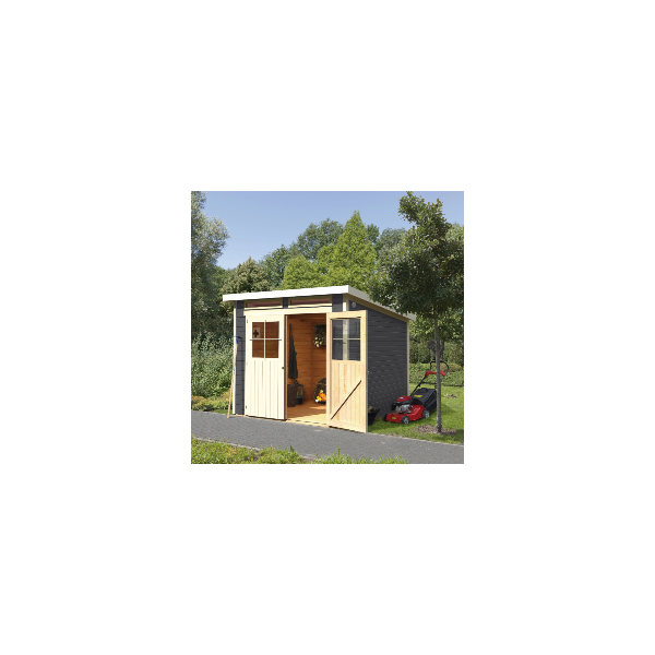 Wooden Garden Cottages-Wooden House Glücksburg 4 Earth Gray ➤ 242x217 cm (WxD) - 6973